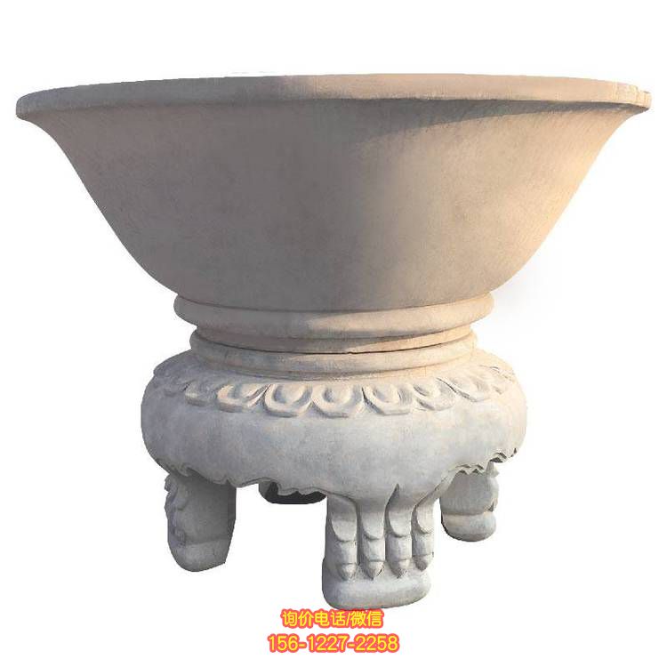 大理石石雕浮雕，裝點別墅小區(qū)街道花盆