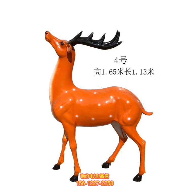 玻璃鋼仿真梅花鹿雕塑，點綴園林美景