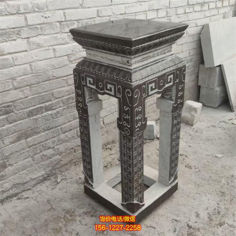 式仿古石材花架 室內客廳庭院仿古石材擺件雕塑