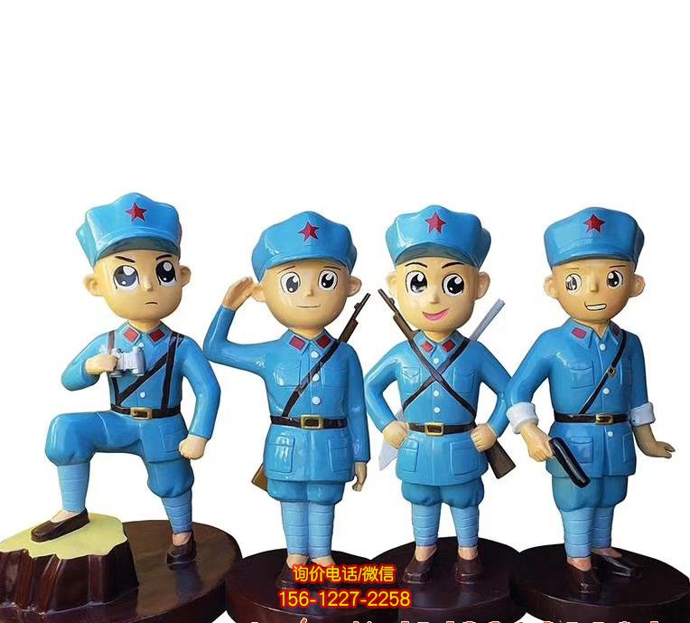 玻璃鋼卡通仿真人物玩偶室內裝飾品美陳擺件解放軍雕塑