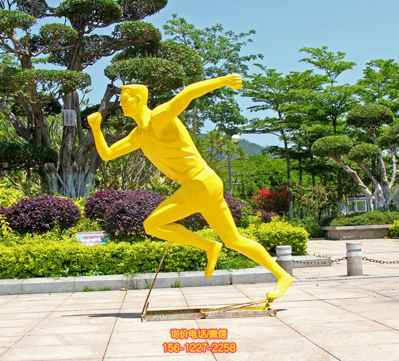 公園體育廣場跑步打籃球運(yùn)動(dòng)景觀擺件玻璃鋼雕塑